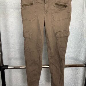 Democracy Tan Cargo Pants with Zipper Details